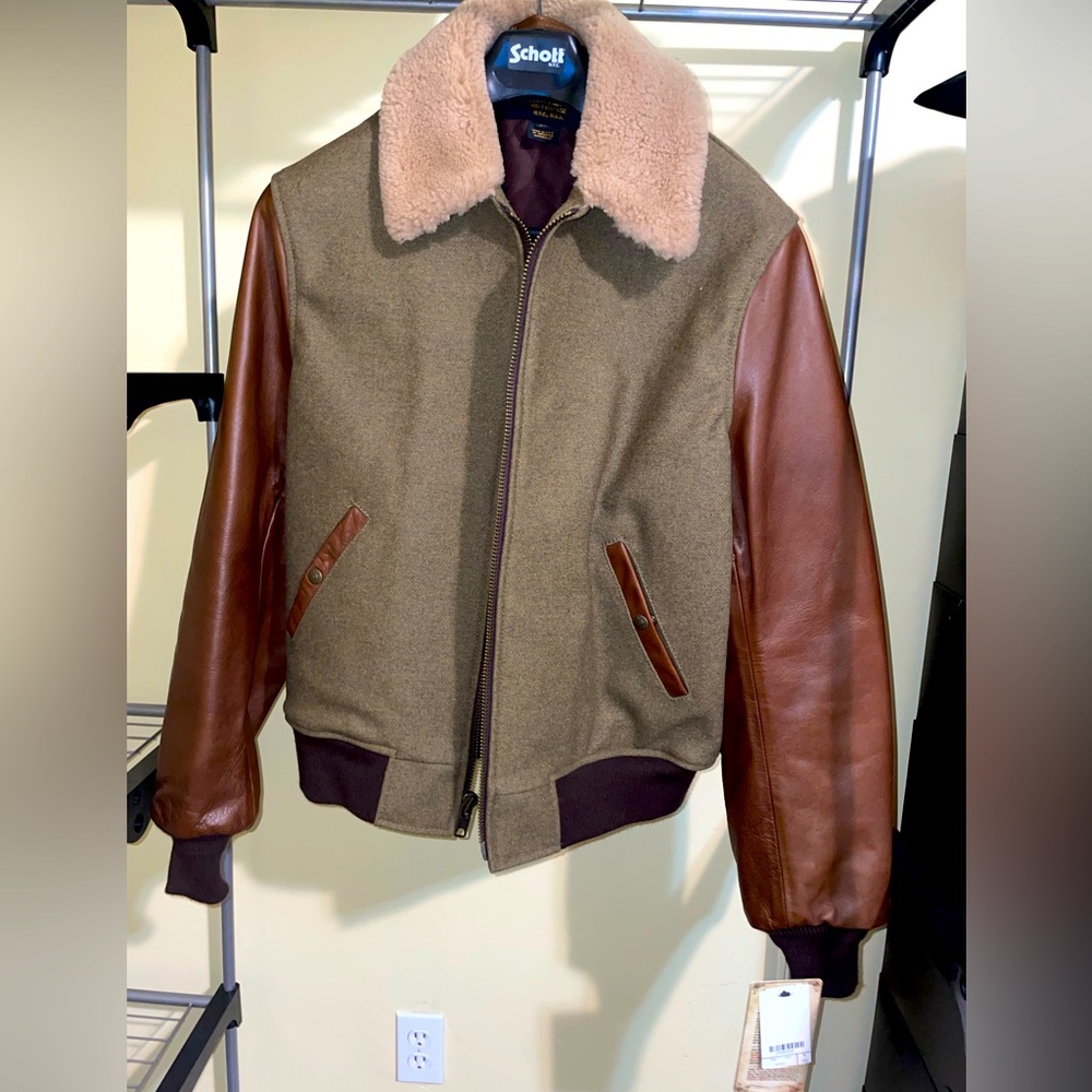 NWT Schott NYC Brown Aviator Jacket